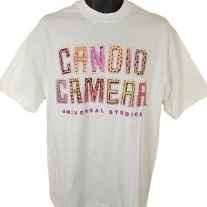 Candid Camera T Shirt Mens Size Large Vintage 80s 90s Universal Studios USA